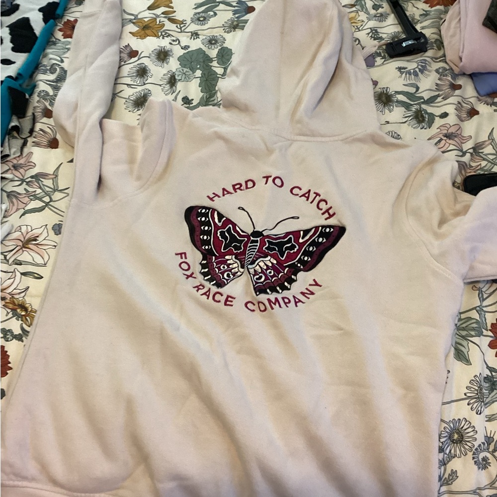 Fox Cream Utility Jacket with Butterfly Design